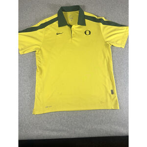 Nike Oregon Ducks Dri-FIT Polo Shirt Men’s Large Yellow Green NCAA